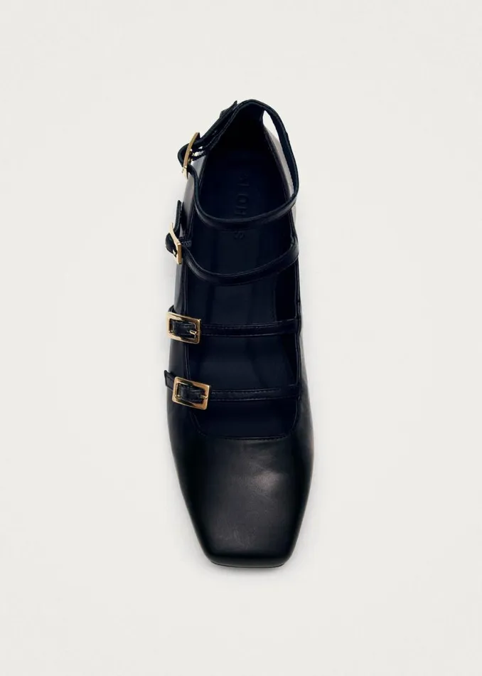 Ballet Flats Women ALOHAS Luke Black Leather Ballet Flats