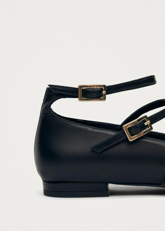 Ballet Flats Women ALOHAS Luke Black Leather Ballet Flats