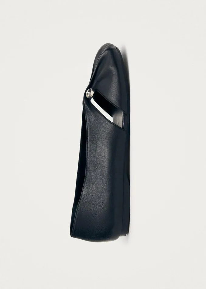 Ballet Flats Women ALOHAS Ravena Black Leather Ballet Flats
