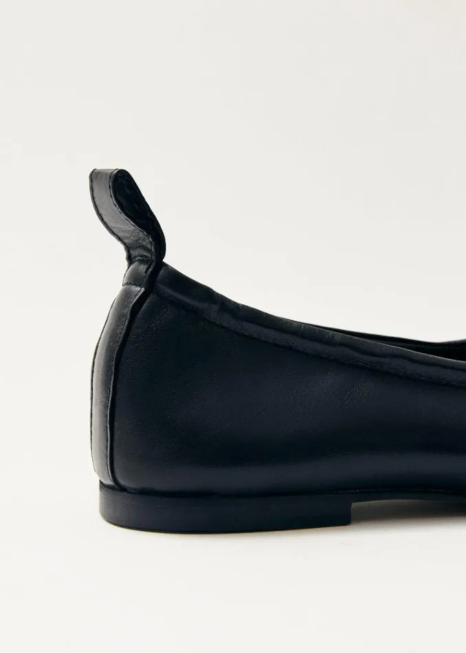 Ballet Flats Women ALOHAS Rosalind Black Leather Ballet Flats