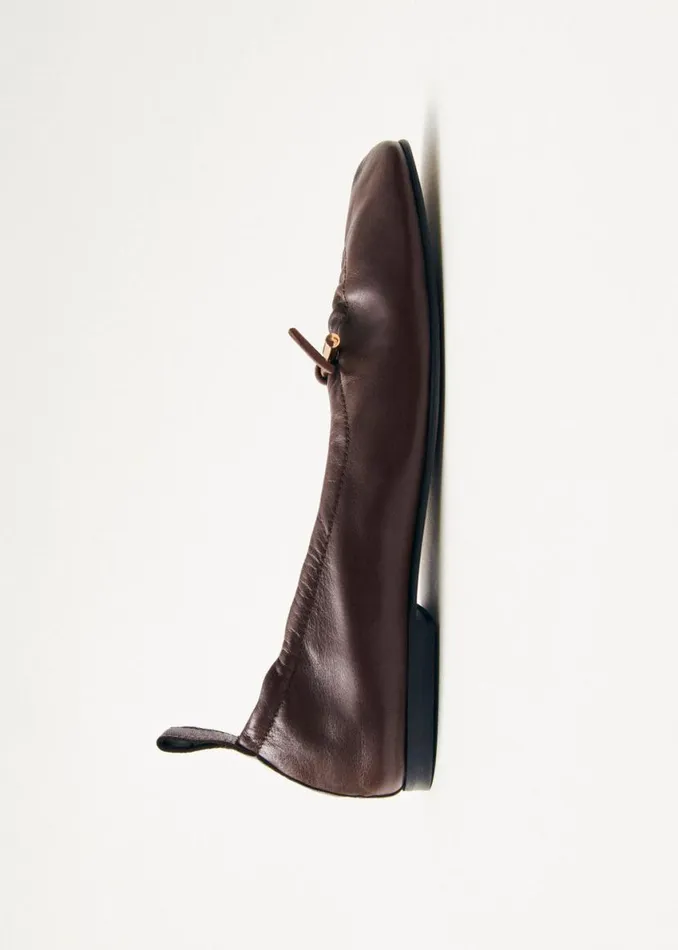 Ballet Flats Women ALOHAS Rosalind Brown Leather Ballet Flats