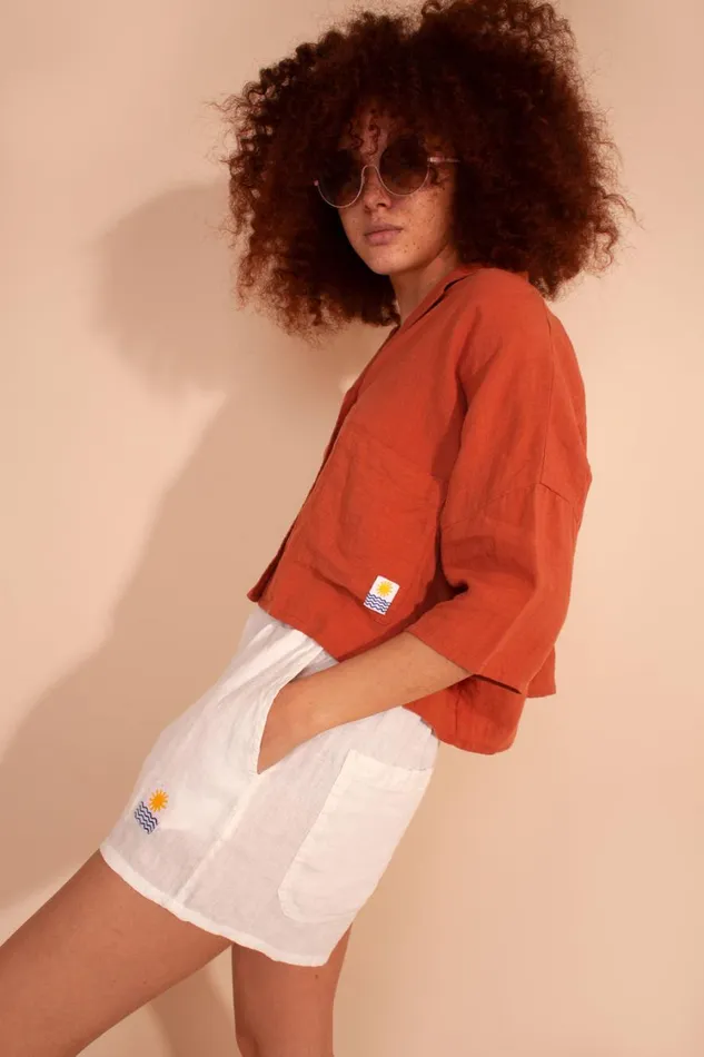 Basic Linen Shorts Ivory WomensShop LF Markey Shorts