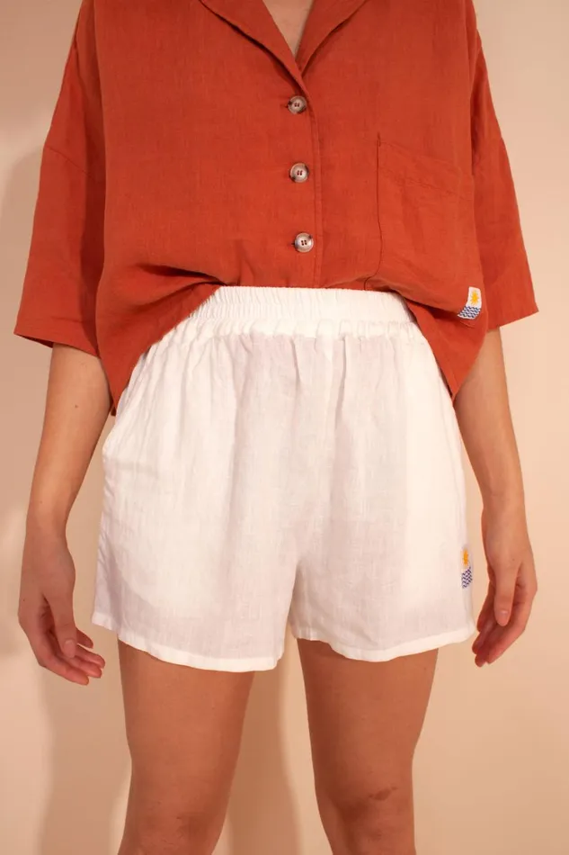 Basic Linen Shorts Ivory WomensShop LF Markey Shorts