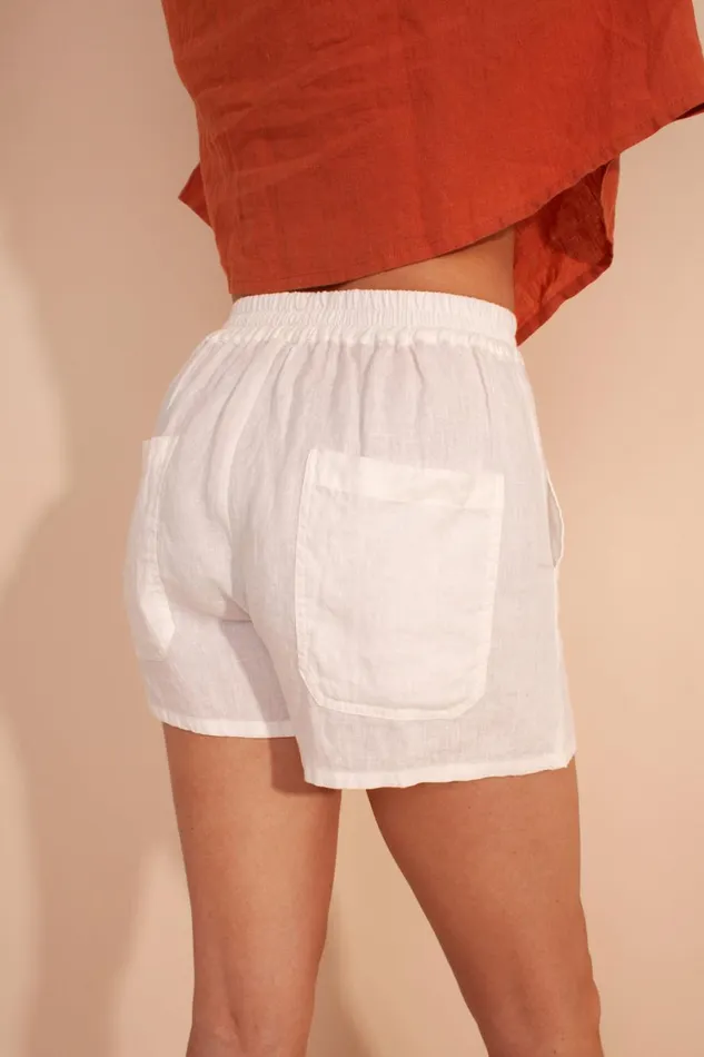 Basic Linen Shorts Ivory WomensShop LF Markey Shorts