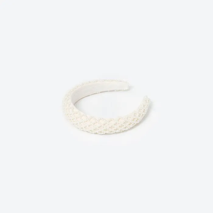 Beaded White Headband WomenKids Self Portrait Flower Girl