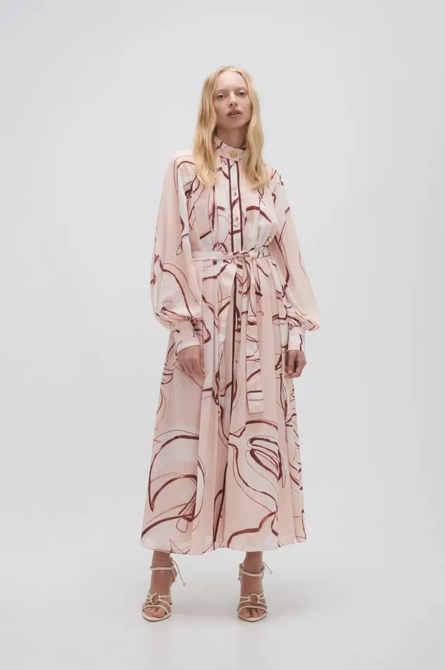 Beatrice Pleated Midi Dress Whimsical Dove Women Aje Midi Dresses