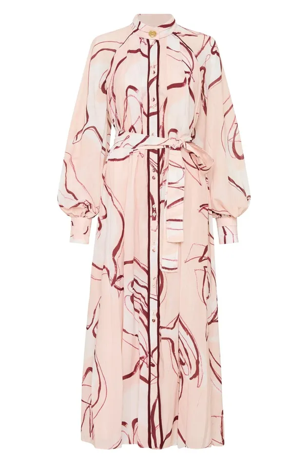 Beatrice Pleated Midi Dress Whimsical Dove Women Aje Midi Dresses