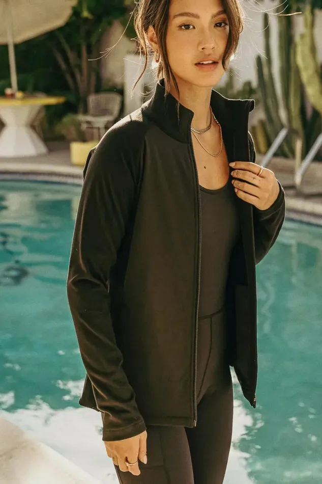 Beckham Zip Up Jacket In Black Black Women Bohme Outerwear