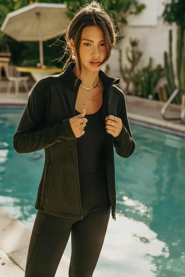 Beckham Zip Up Jacket In Black Black Women Bohme Outerwear