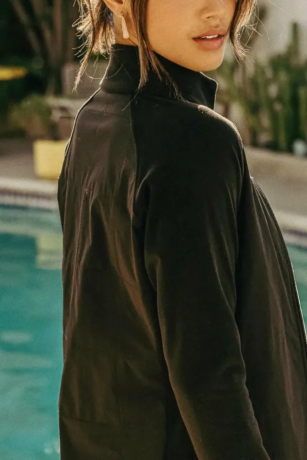 Beckham Zip Up Jacket In Black Black Women Bohme Outerwear