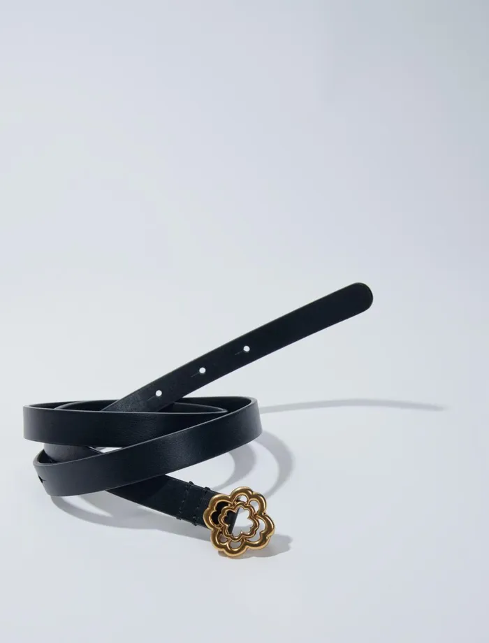 Belts Women Maje Slim Clover Belt Black