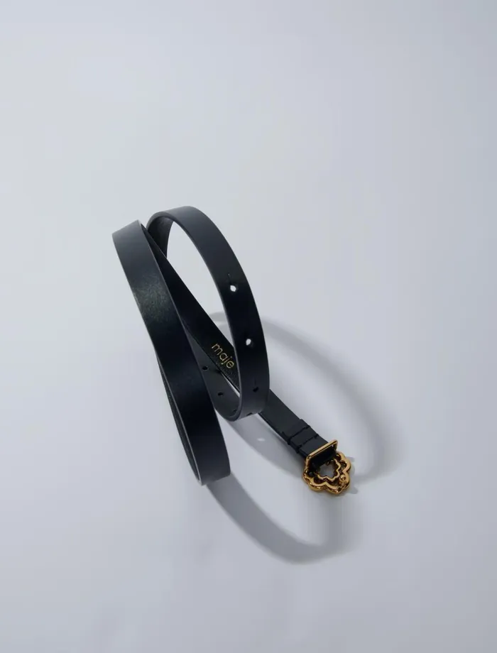 Belts Women Maje Slim Clover Belt Black
