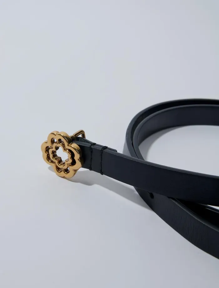 Belts Women Maje Slim Clover Belt Black