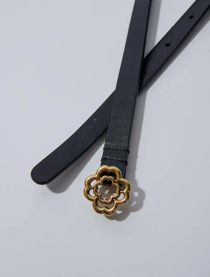 Belts Women Maje Slim Clover Belt Black