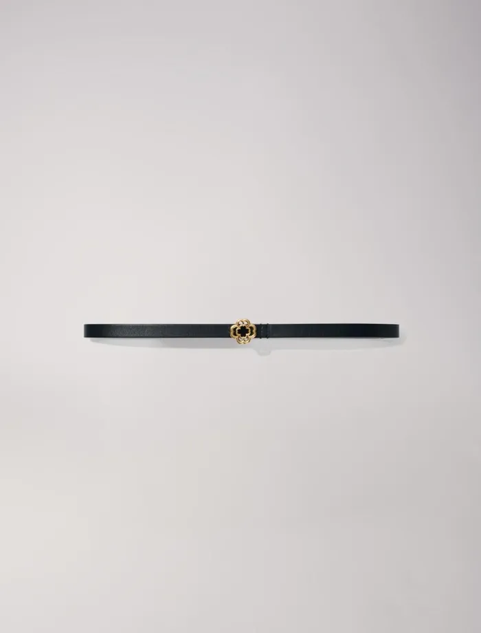 Belts Women Maje Slim Clover Belt Black