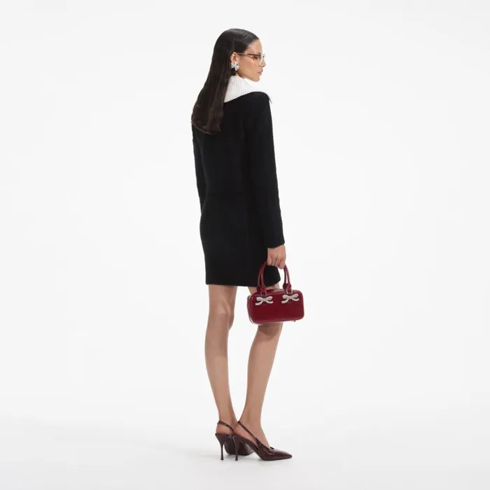 Black Cashmere Blend Knit Skirt Women Self Portrait Knitwear Black Cashmere Blend Knit Skirt Women Self Portrait Knitwear