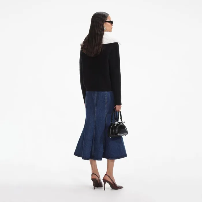 Black Cashmere Blend Oversized Jumper Women Self Portrait Tops Black Cashmere Blend Oversized Jumper Women Self Portrait Tops