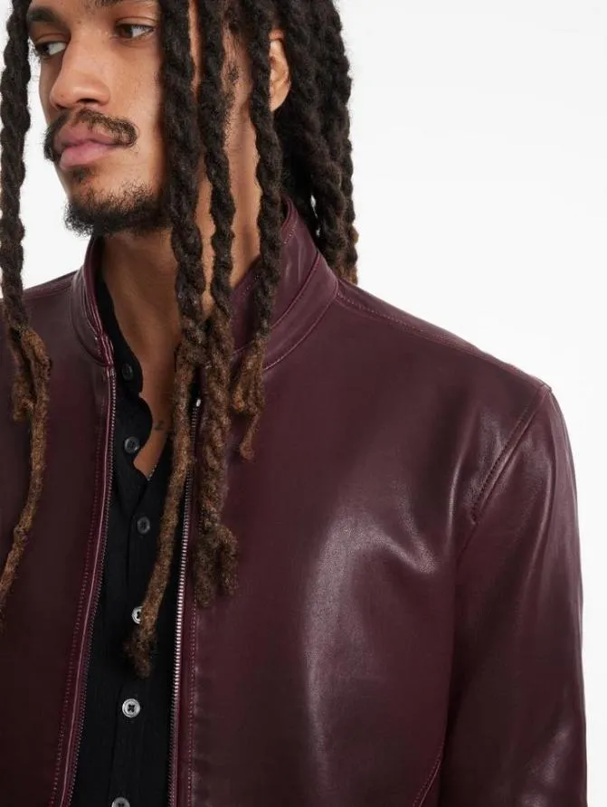 BLAKE RACER JACKET Merlot Clothing John Varvatos Leather Jackets