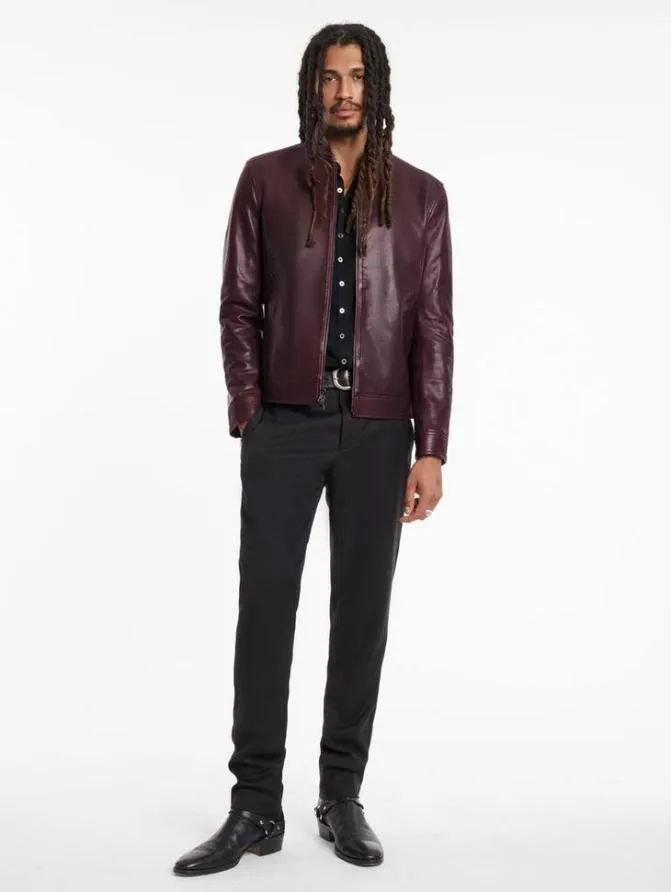 BLAKE RACER JACKET Merlot Clothing John Varvatos Leather Jackets