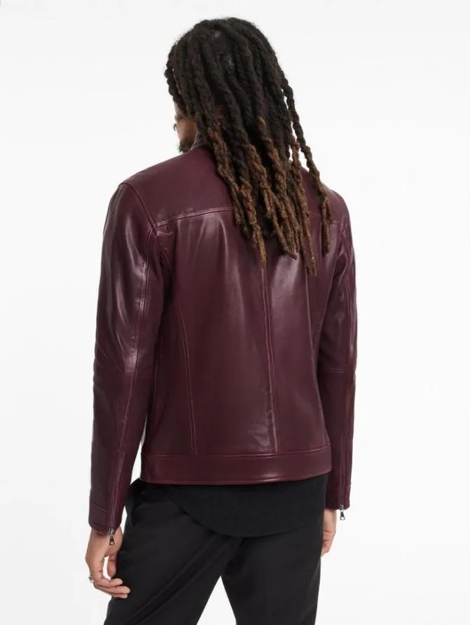 BLAKE RACER JACKET Merlot Clothing John Varvatos Leather Jackets