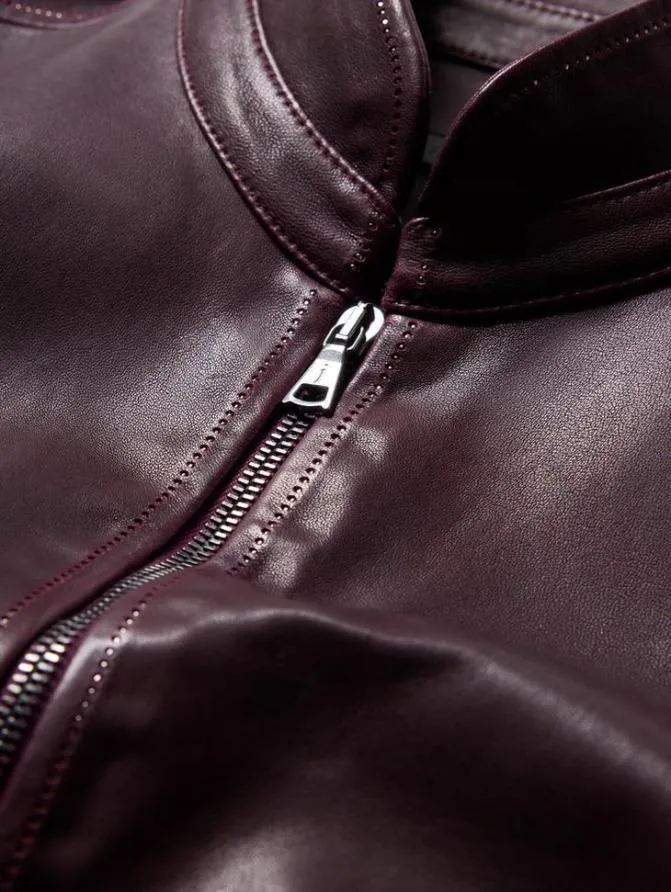 BLAKE RACER JACKET Merlot Clothing John Varvatos Leather Jackets
