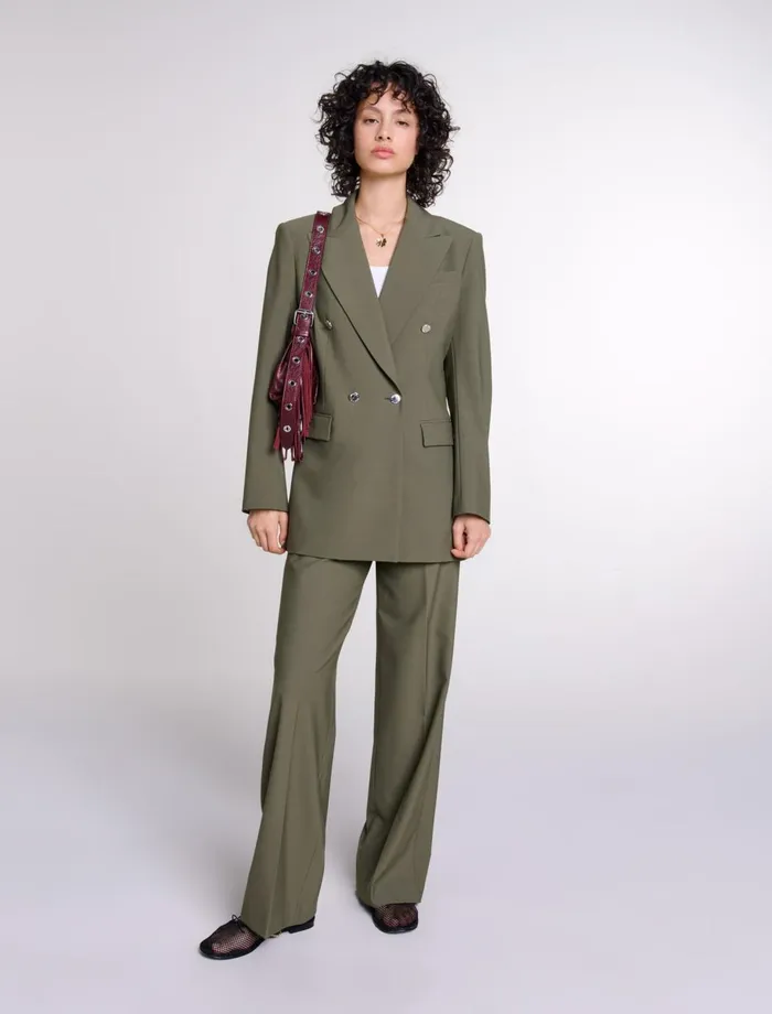 Blazers and Jackets Women Maje SlimFit Suit Jacket Khaki