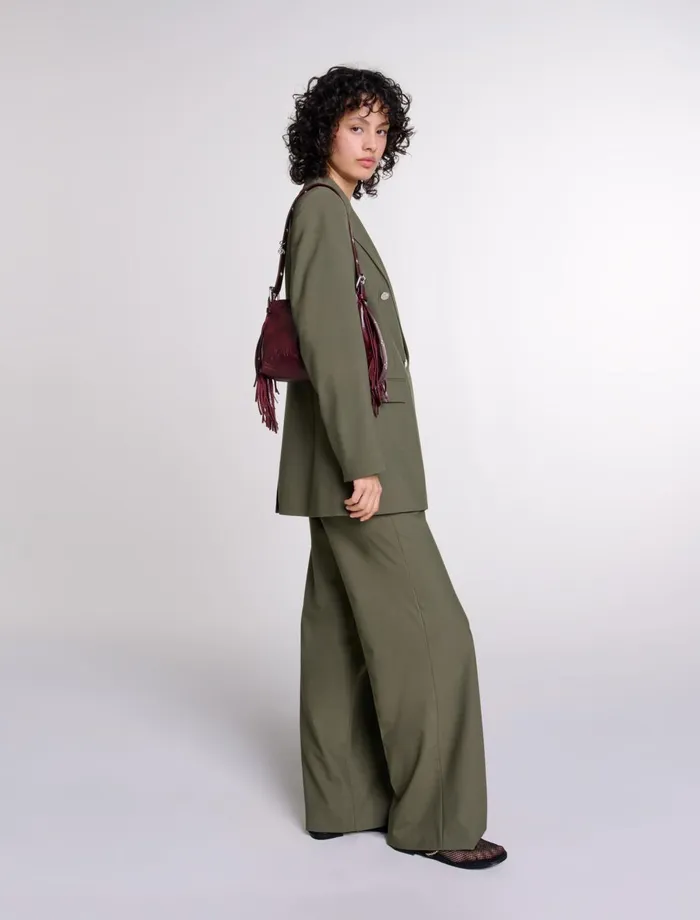 Blazers and Jackets Women Maje SlimFit Suit Jacket Khaki