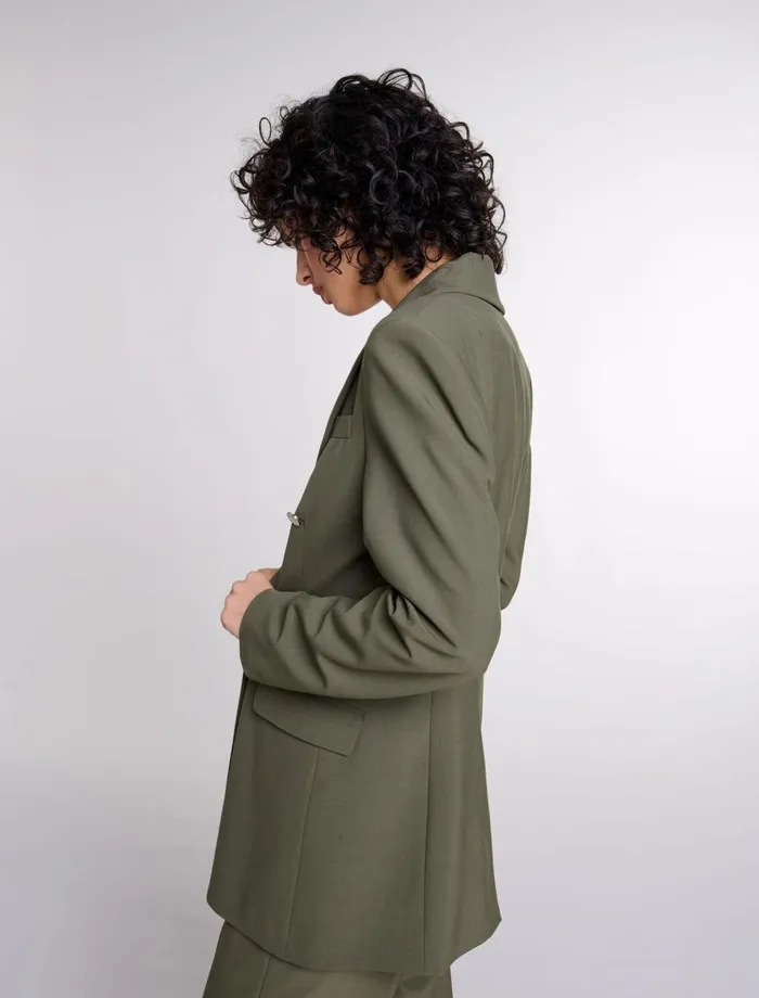 Blazers and Jackets Women Maje SlimFit Suit Jacket Khaki