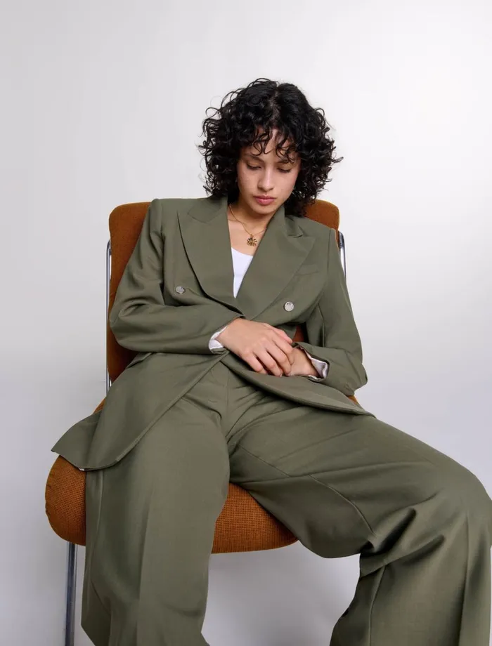 Blazers and Jackets Women Maje SlimFit Suit Jacket Khaki