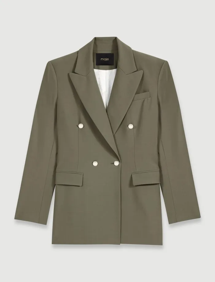 Blazers and Jackets Women Maje SlimFit Suit Jacket Khaki