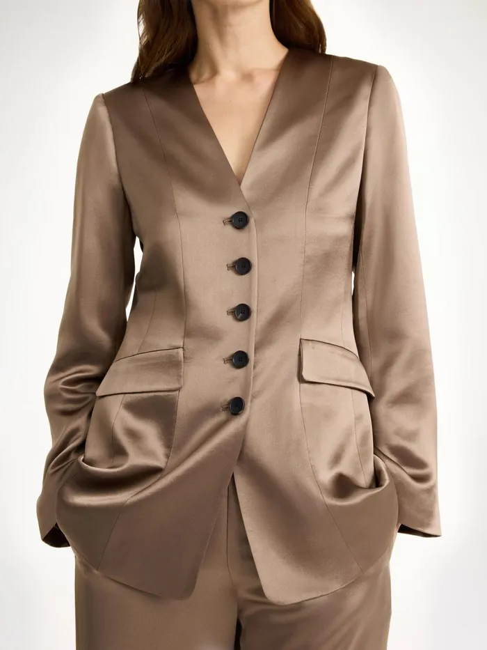 Blazers Women By Malene Birger Rinnah Singlebreasted Blazer Shitake