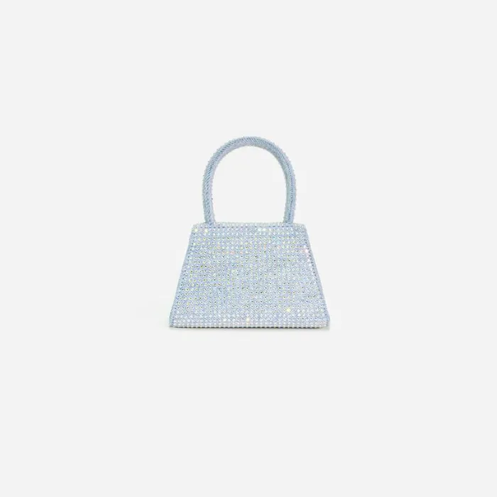 Blue Rhinestone Denim Micro Bow Bag Women Self Portrait Denim