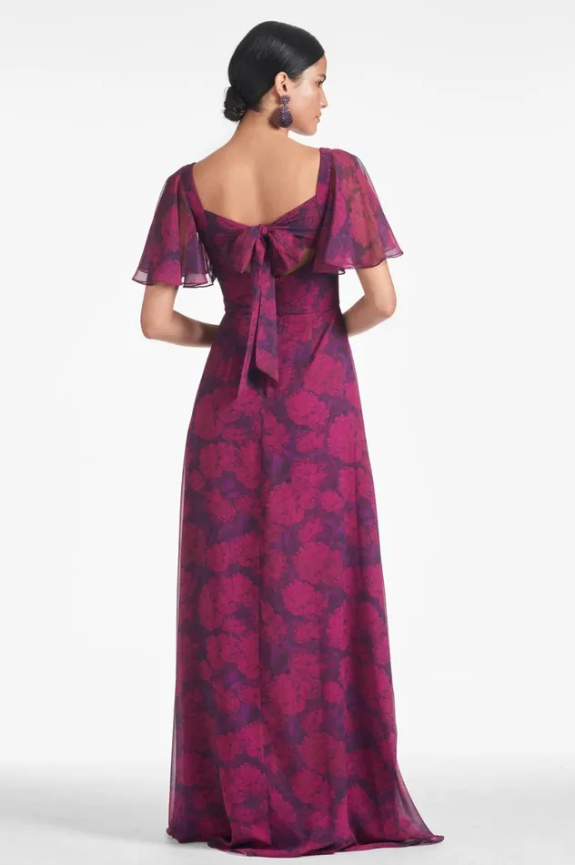 Boho Women Sachin and Babi Aurora Gown 8211 Magenta Bloom