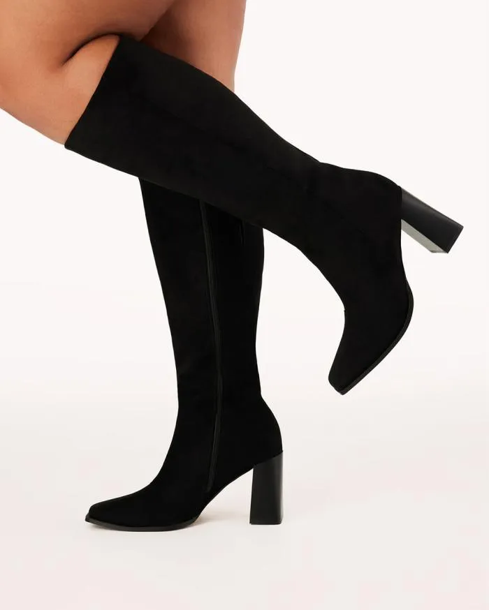 Boots Billini Knee High Boots CASTON CURVE BLACK SUEDE