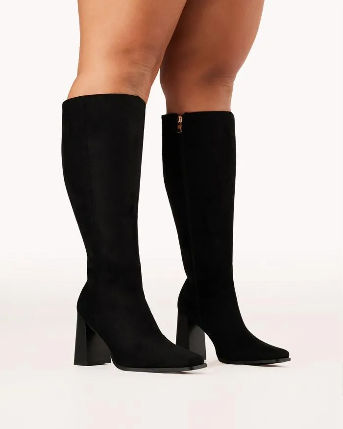 Boots Billini Knee High Boots CASTON CURVE BLACK SUEDE