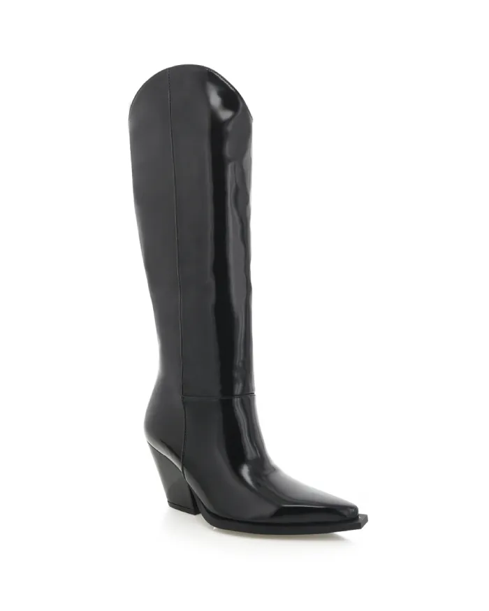 Boots Billini Knee High Boots THE WESTERN BLACK SEMI PATENT