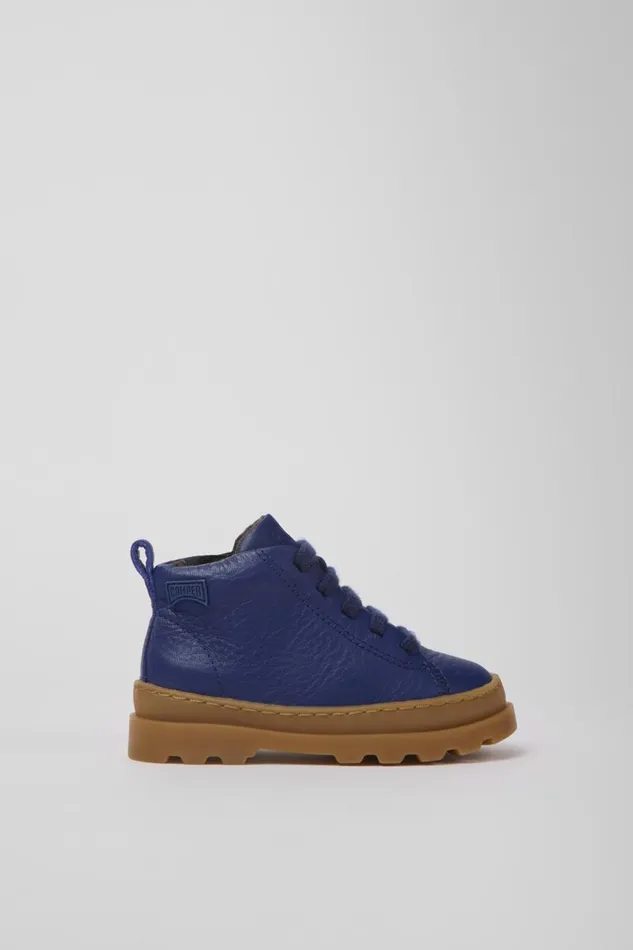 Boots Kids Camper Brutus Blue Leather Laceup Boots Boots Kids Camper Brutus Blue Leather Laceup Boots