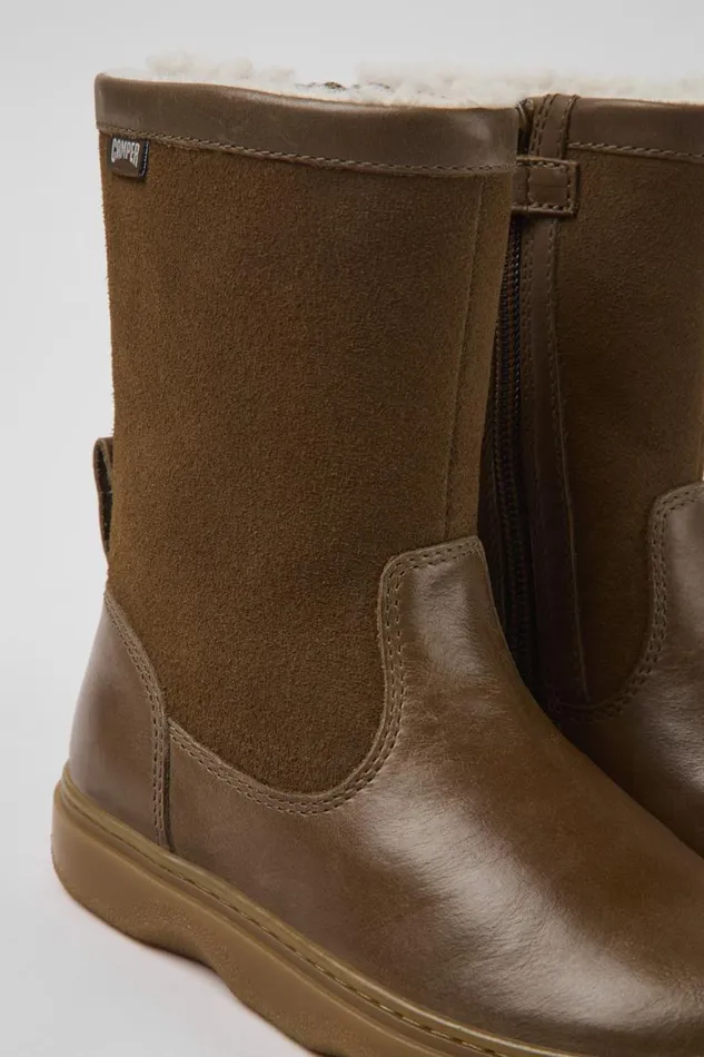 Boots Kids Camper Kiddo Brown Leather And Nubuck Boots