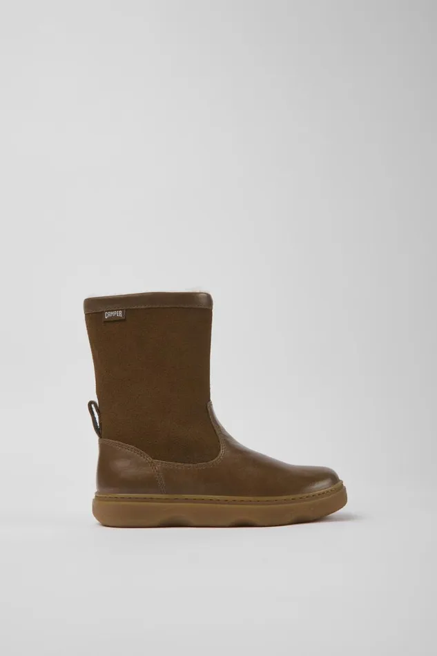 Boots Kids Camper Kiddo Brown Leather And Nubuck Boots