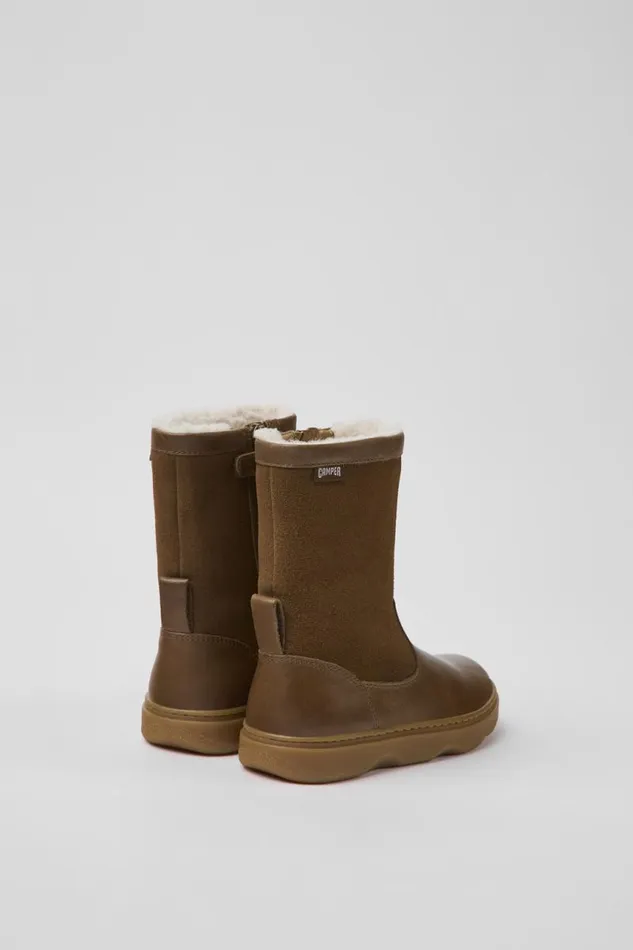 Boots Kids Camper Kiddo Brown Leather And Nubuck Boots