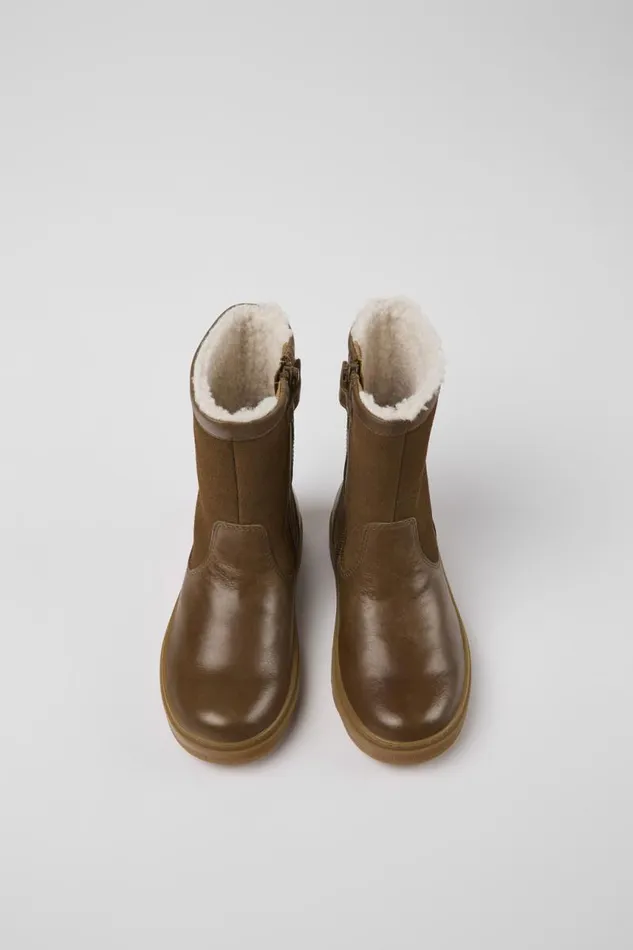 Boots Kids Camper Kiddo Brown Leather And Nubuck Boots
