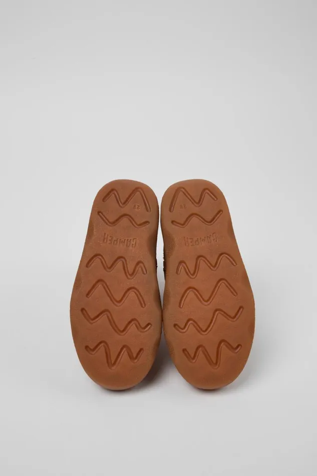 Boots Kids Camper Kiddo Brown Leather And Textile Ankle Boots Boots Kids Camper Kiddo Brown Leather And Textile Ankle Boots