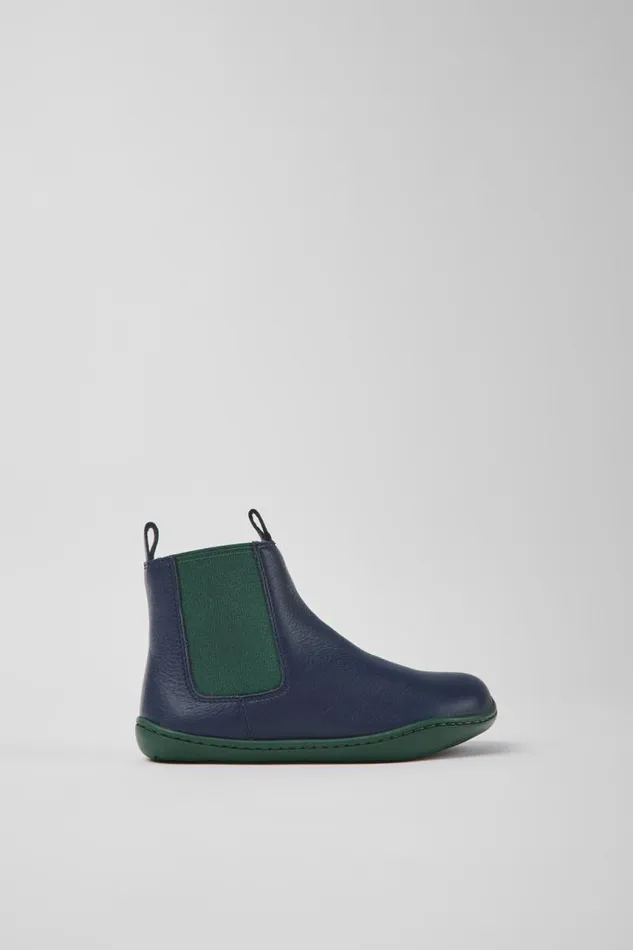 Boots Kids Camper Peu Blue Leather Ankle Boots Boots Kids Camper Peu Blue Leather Ankle Boots
