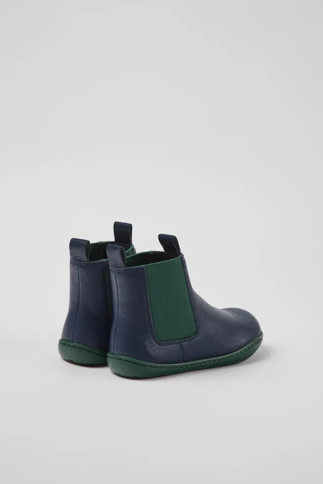 Boots Kids Camper Peu Blue Leather Ankle Boots Boots Kids Camper Peu Blue Leather Ankle Boots