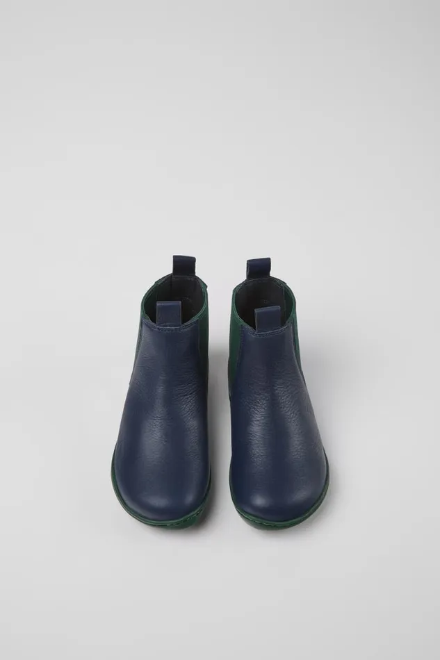 Boots Kids Camper Peu Blue Leather Ankle Boots Boots Kids Camper Peu Blue Leather Ankle Boots
