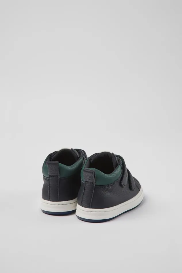 Boots Kids Camper Runner Navy Blue Leather Sneakers
