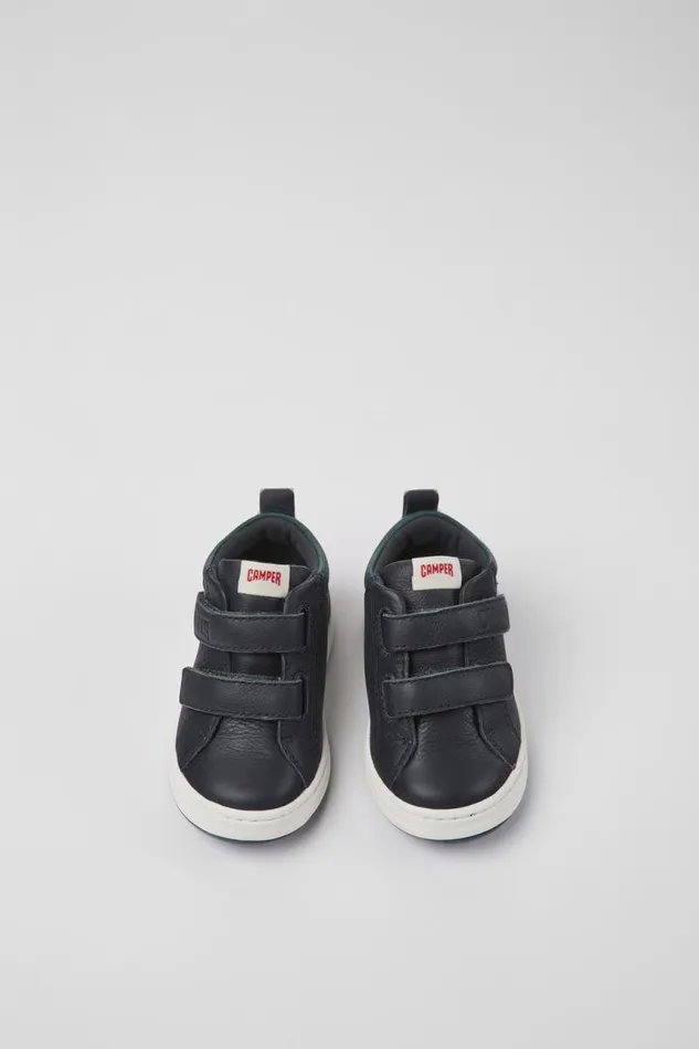Boots Kids Camper Runner Navy Blue Leather Sneakers
