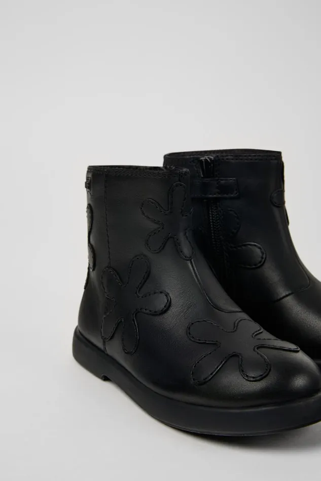 Boots Kids Camper Twins Black Leather Boots