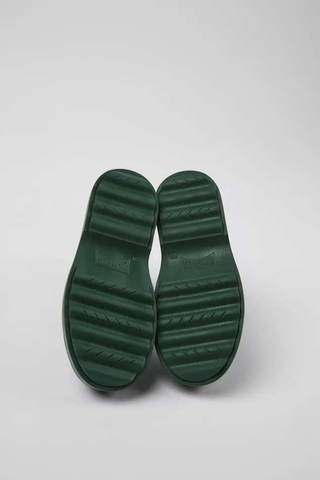 Boots Kids Camper Twins Green Leather Ankle Boots