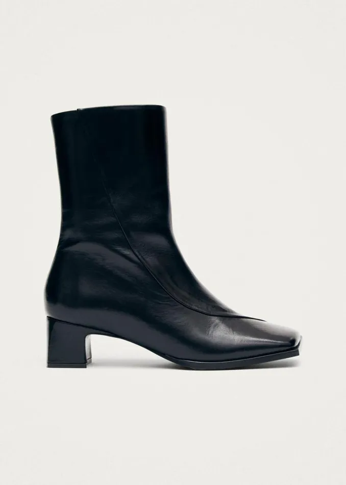 Boots Women ALOHAS Chantal Black Leather Ankle Boots